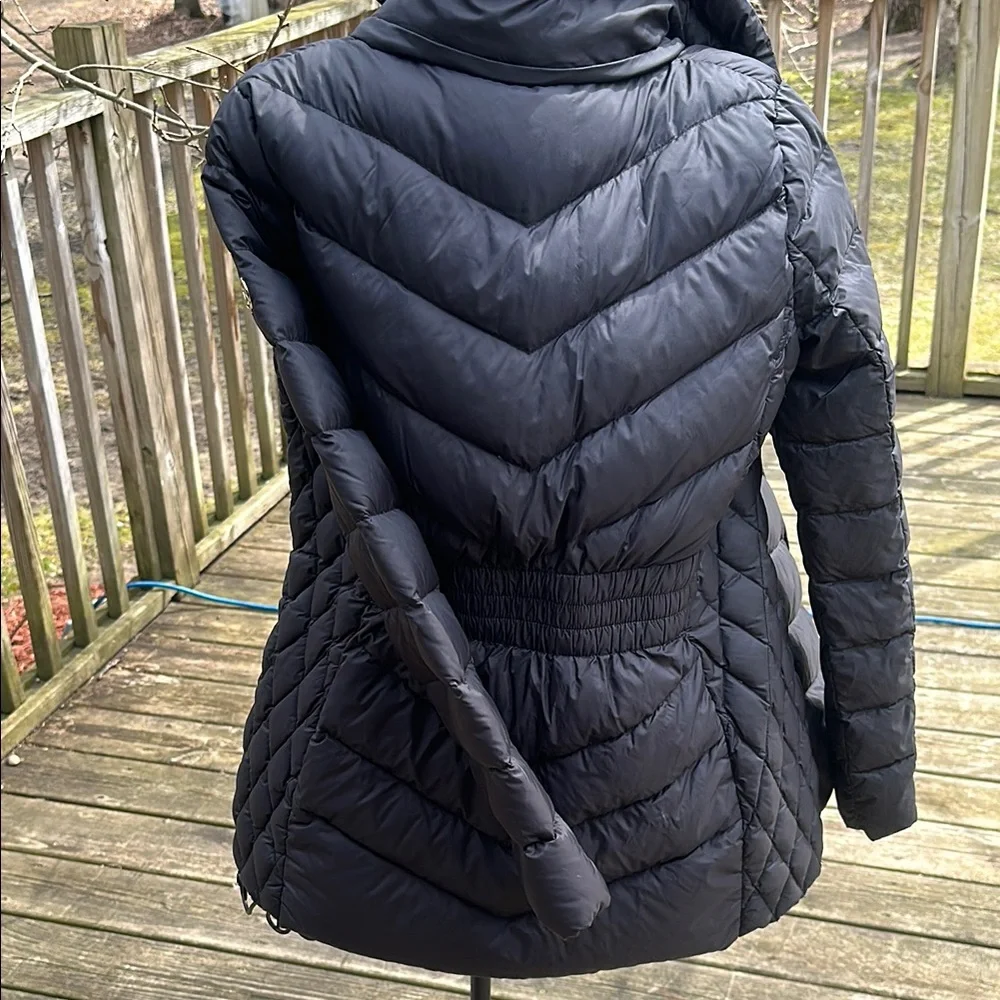 Michael Kors Black Puffer Jacket with Chevron Stitching - Picture 8 of 12